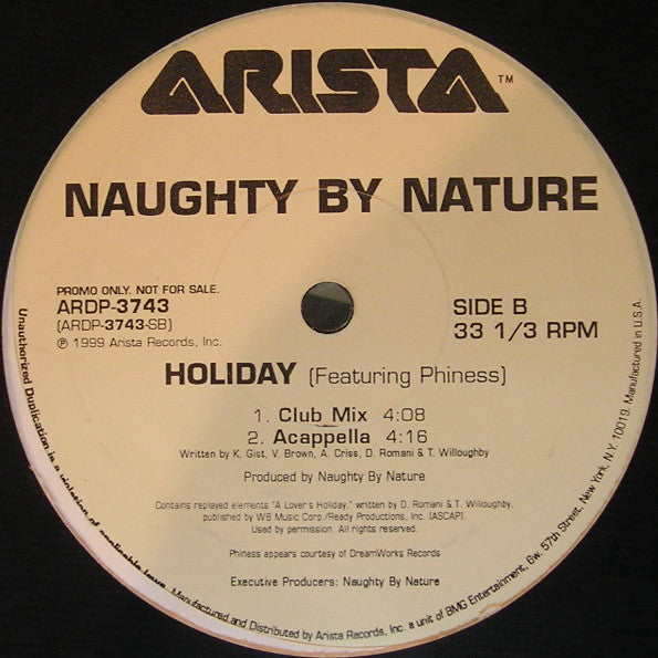 Naughty By Nature Featuring Phiness : Holiday (12", Promo)
