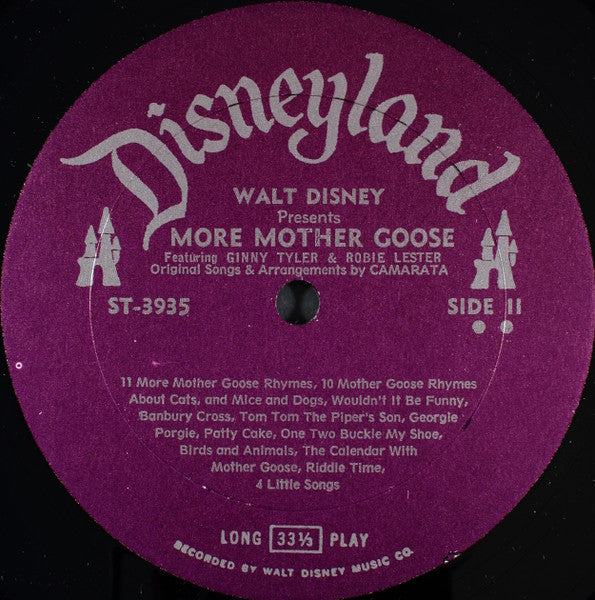 Unknown Artist : Walt Disney's Treasury Of Mother Goose Nursery Rhymes (LP, Mono)