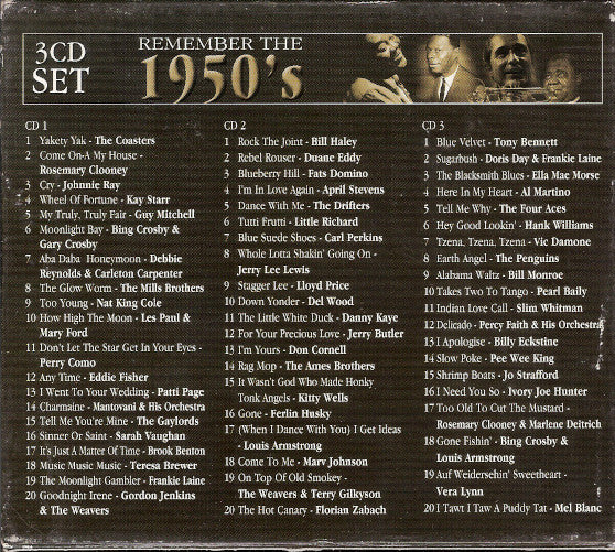 Various : Remember The 1950's (3xCD, Comp + Box)