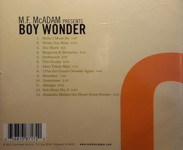Mark McAdam : Boy Wonder (CD, Album)
