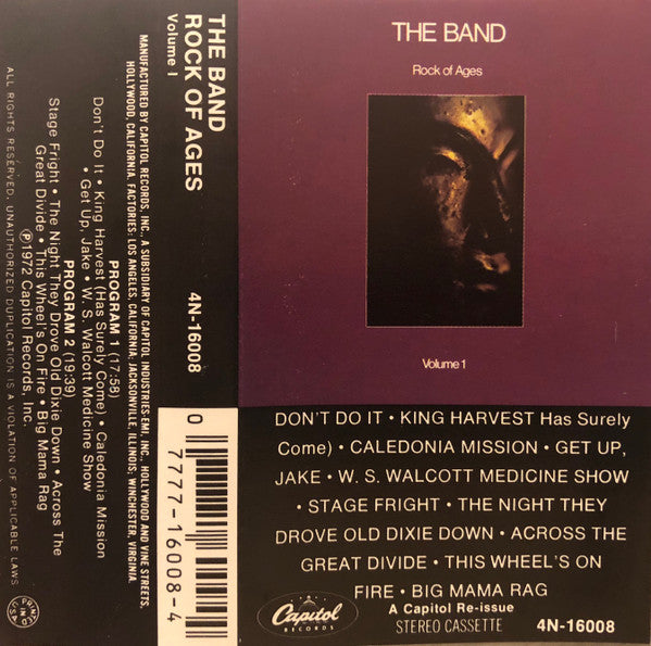 The Band : Rock Of Ages Volume 1 (Cass, Album, RE)
