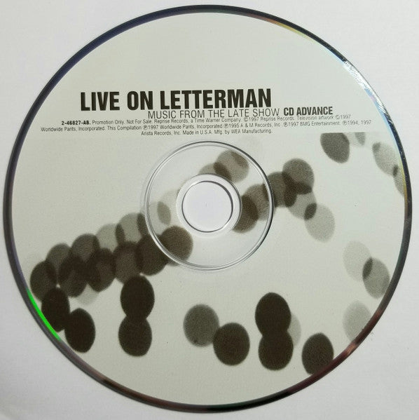 Various : Live On Letterman (Music From The Late Show) (CD, Album, Promo)