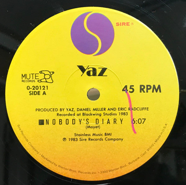 Yazoo : Nobody's Diary / State Farm (12", All)