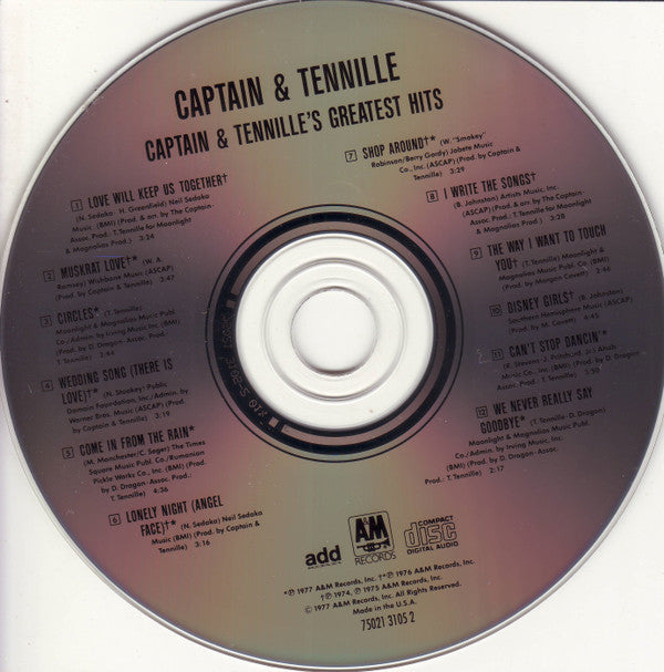 Captain And Tennille : Captain & Tennille's Greatest Hits (CD, Comp, RE, RM)