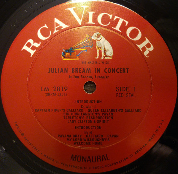 Julian Bream, Peter Pears : Julian Bream In Concert (LP, Mono)