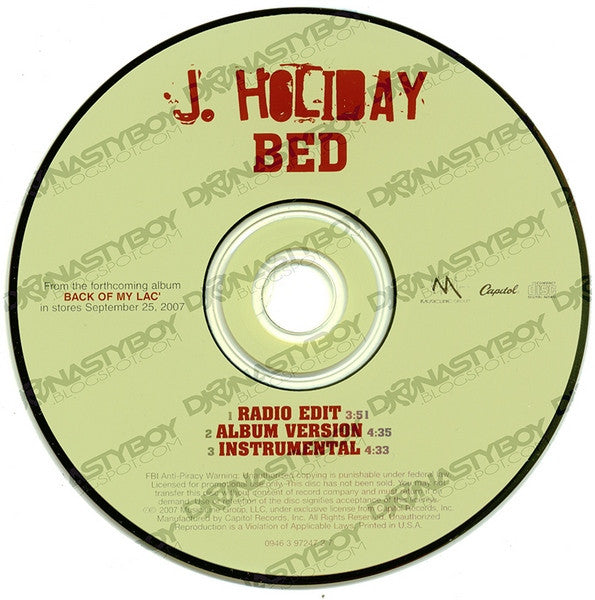 J. Holiday : Bed (CD, Single, Promo)