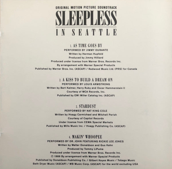 Various : Sleepless In Seattle (Original Motion Picture Soundtrack) (CD, Comp, RP)