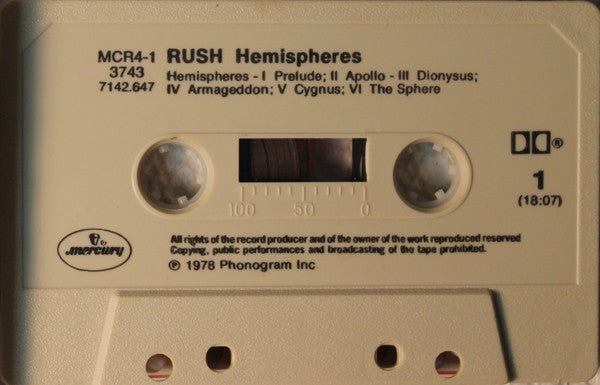 Rush : Hemispheres (Cass, Album)