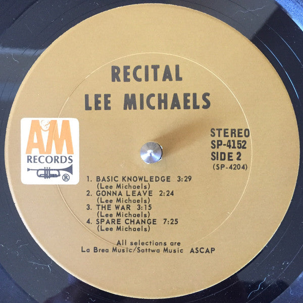 Lee Michaels : Recital (LP, Album, Gat)