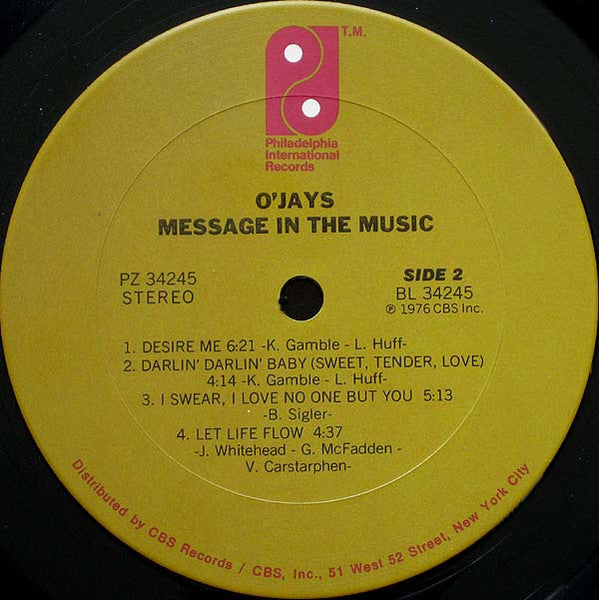 The O'Jays : Message In The Music (LP, Album)