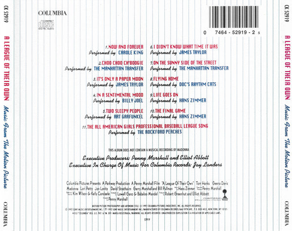 Various : A League Of Their Own (Music From The Motion Picture) (CD, Comp)