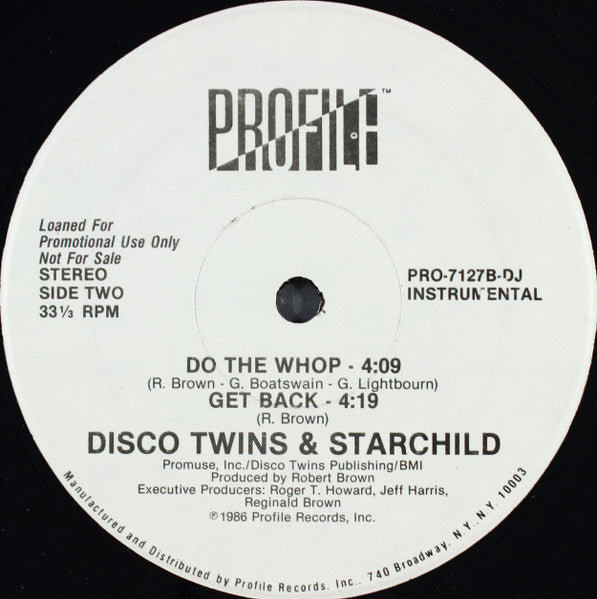 Disco Twins & Starchild (17) : Do The Whop / Get Back (12", Promo)