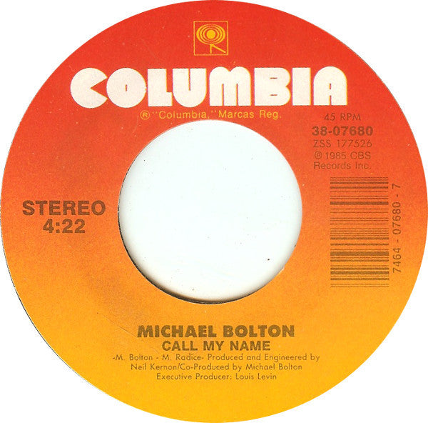 Michael Bolton : (Sittin' On) The Dock Of The Bay (7", Single, Styrene, Car)