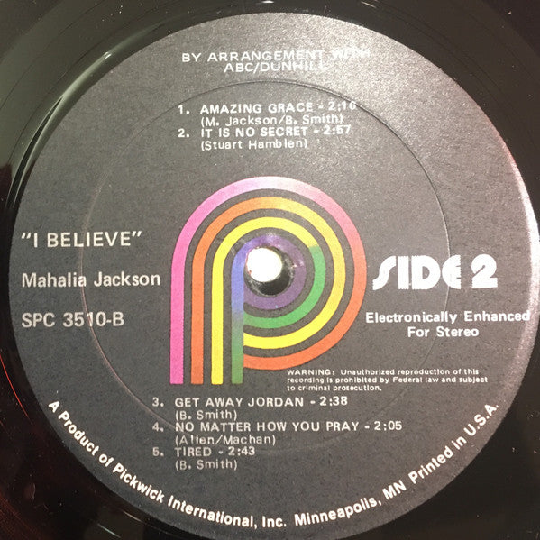 Mahalia Jackson : I Believe (LP, Comp, RE)