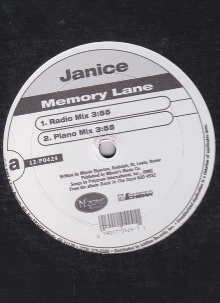 Janice (26) : Memory Lane (12", Maxi)