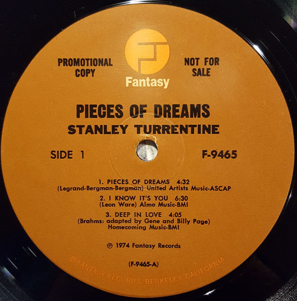 Stanley Turrentine : Pieces Of Dreams (LP, Album, Promo, Gat)