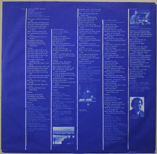 Carly Simon : Hello Big Man (LP, Album, All)