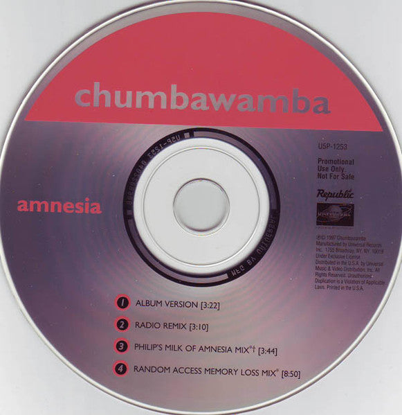 Chumbawamba : Amnesia (CD, Single, Promo)