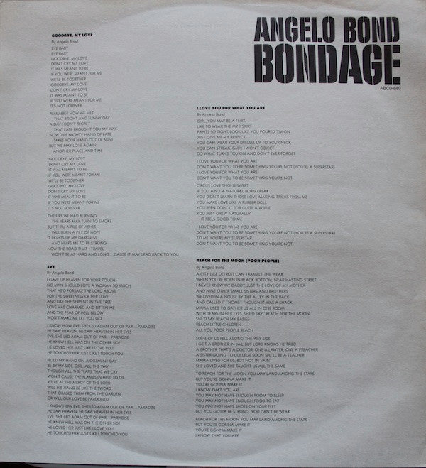 Angelo Bond : Bondage (LP, Album)