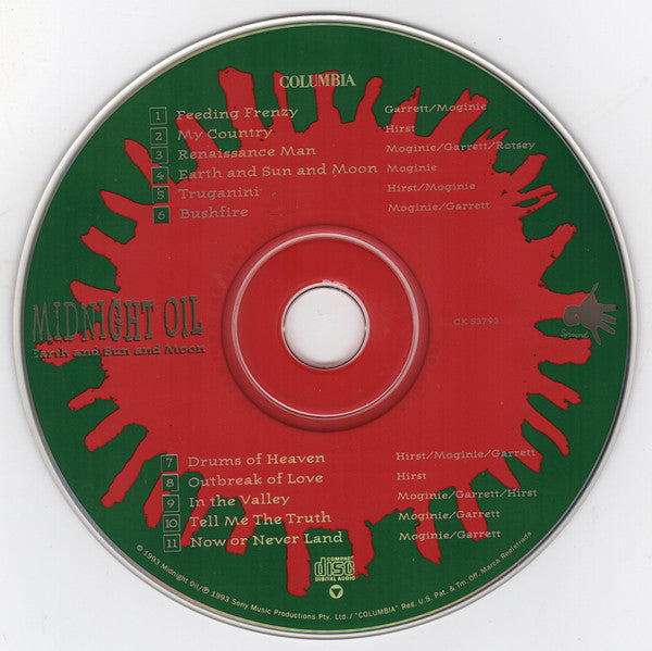 Midnight Oil : Earth And Sun And Moon (CD, Album, Pit)