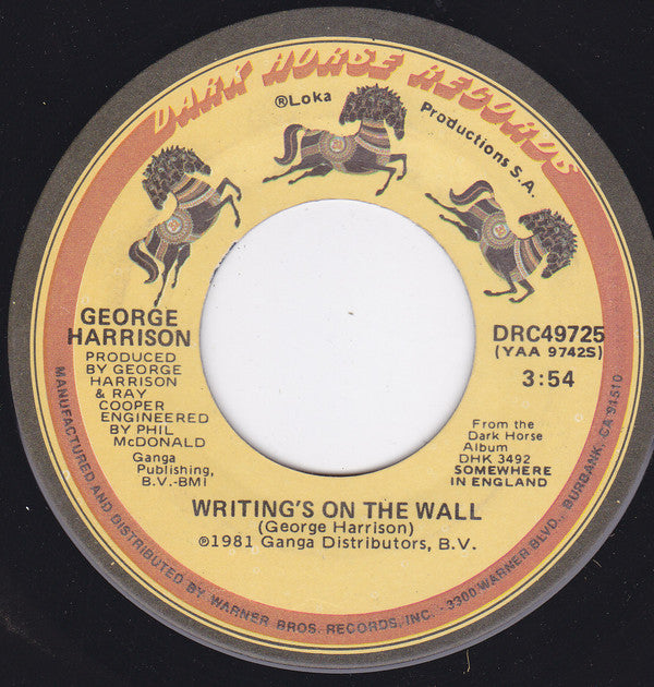 George Harrison : All Those Years Ago / Writing's On The Wall (7", Single, SRC)