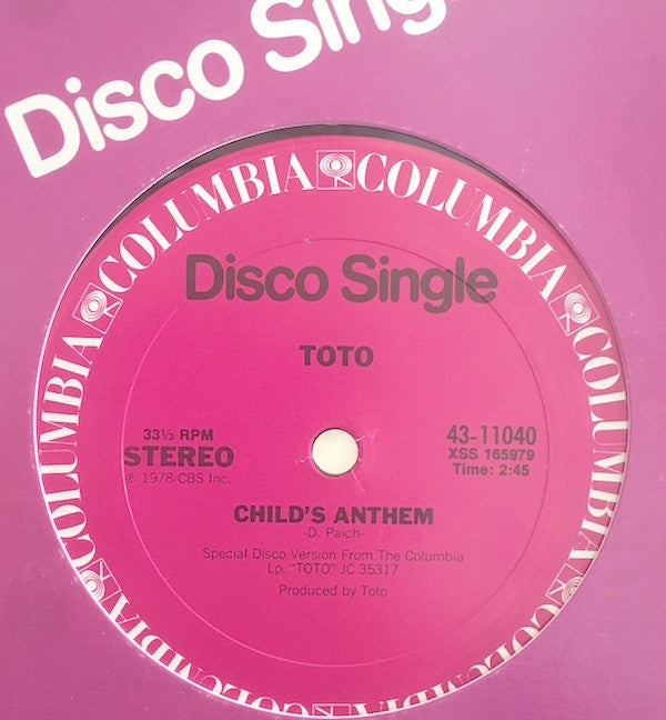 Toto : Georgy Porgy (12", Single, San)