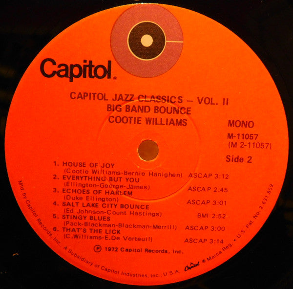 Benny Carter & Cootie Williams : Big Band Bounce (LP, Comp, Mono)