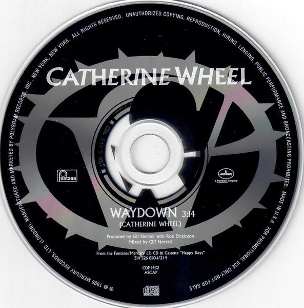 Catherine Wheel : Waydown (CD, Single, Promo)