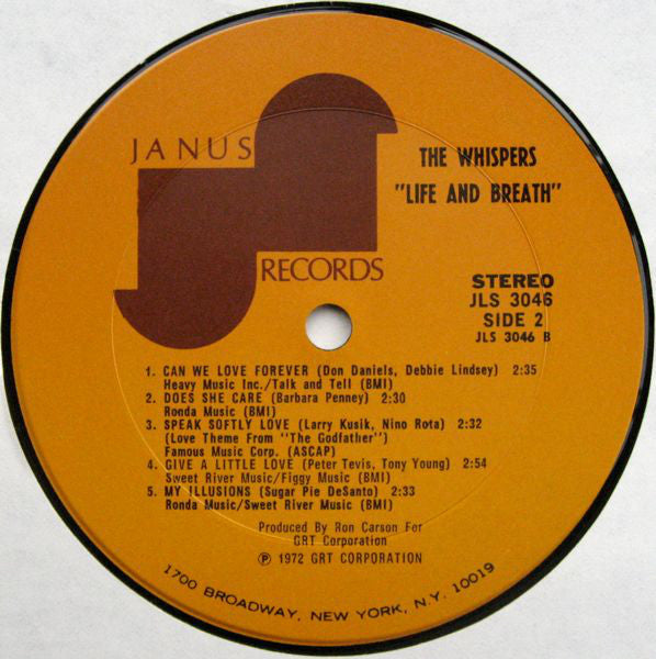 The Whispers : Life And Breath (LP, Album)