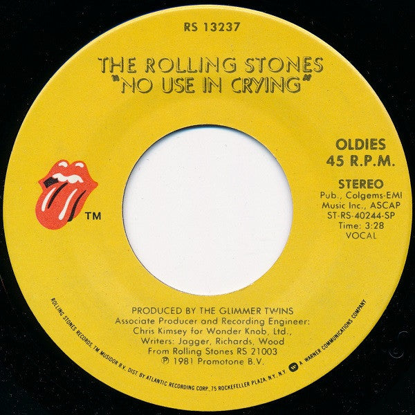 The Rolling Stones : Start Me Up / No Use In Crying (7", RE, SP)