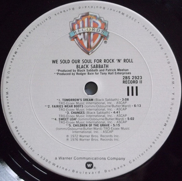 Black Sabbath : We Sold Our Soul For Rock 'N' Roll (2xLP, Comp, Club, RE)