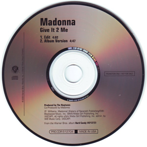 Madonna : Give It 2 Me (CD, Single, Promo)