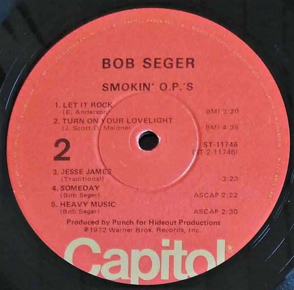 Bob Seger : Smokin' O.P.'S (LP, Album, RE, Win)