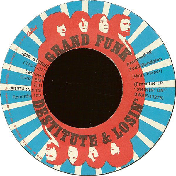 Grand Funk Railroad : The Loco-Motion / Destitute & Losin' (7", Single, Win)