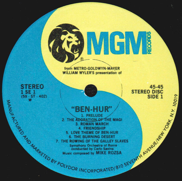 Miklos Rozsa* : Ben-Hur (LP, Album, RE, PRC)