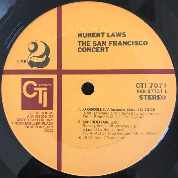 Hubert Laws : The San Francisco Concert (LP, Album, Ter)