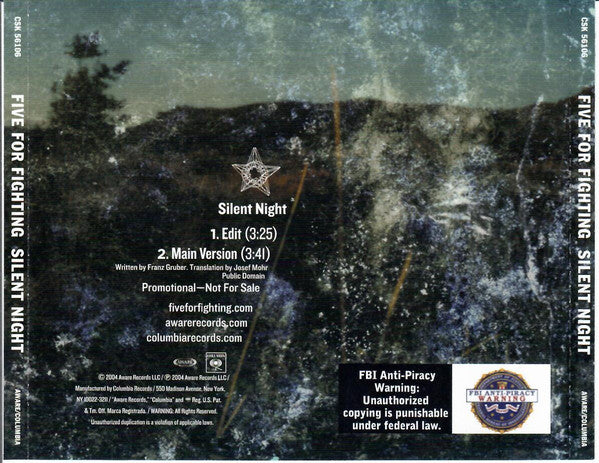 Five For Fighting : Silent Night (CD, Single, Promo)