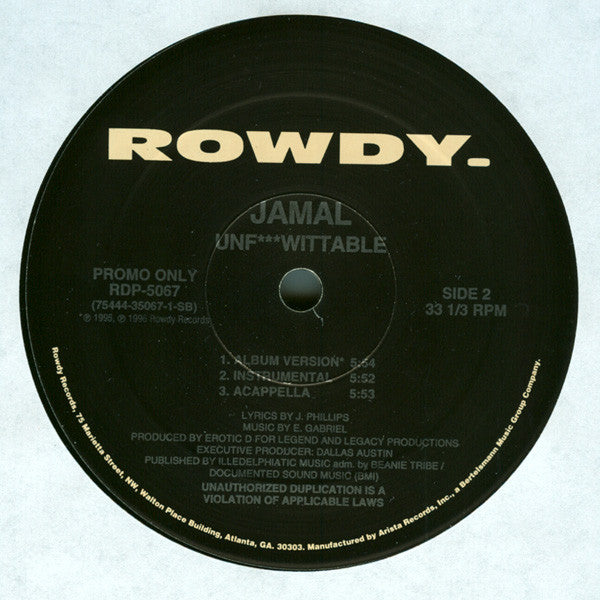 Jamal (2) : Keep It Real / Unf***wittable (12", Promo)