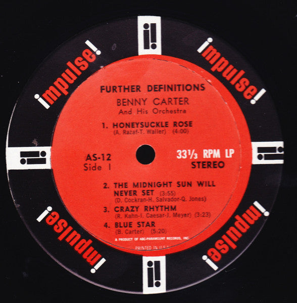 Benny Carter And His Orchestra : Further Definitions (LP, Album, RP, Gat)
