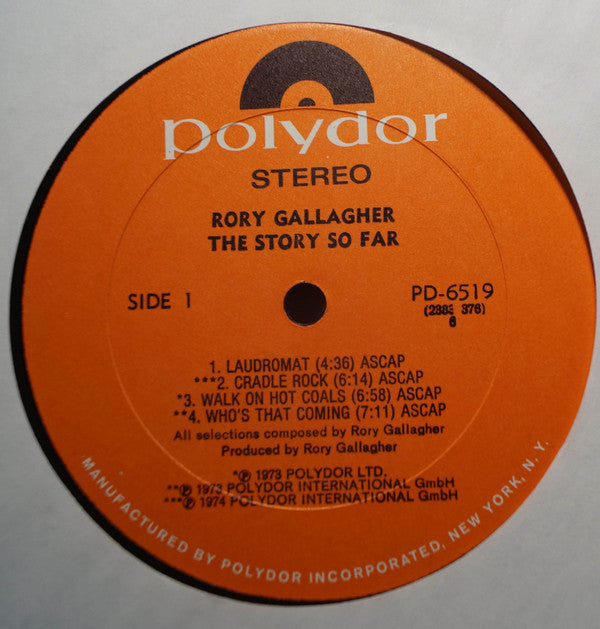 Rory Gallagher : The Story So Far (LP, Comp, Mon)