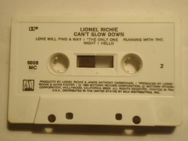 Lionel Richie : Can't Slow Down (Cass, Album)