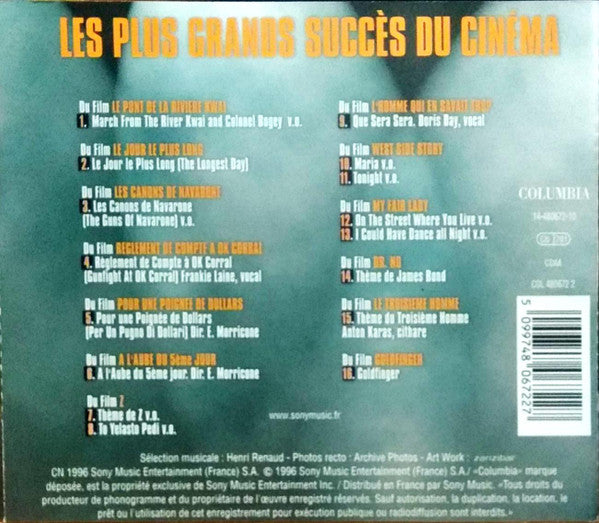 Various : Les Plus Grands Succès Du Cinéma (CD, Comp)