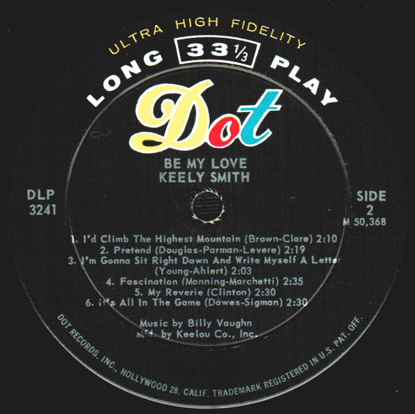 Keely Smith : Be My Love (LP, Album, Mono, Ind)