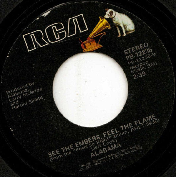 Alabama : Feels So Right (7", Single, All)