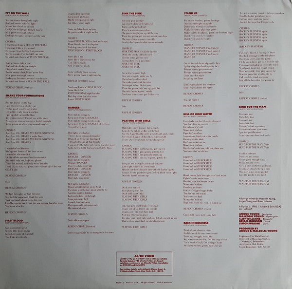 AC/DC : Fly On The Wall (LP, Album, Club)