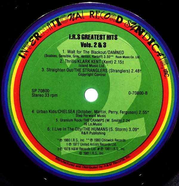 Various : I.R.S. Greatest Hits Vols. 2 & 3 (2xLP, Comp, Gat)
