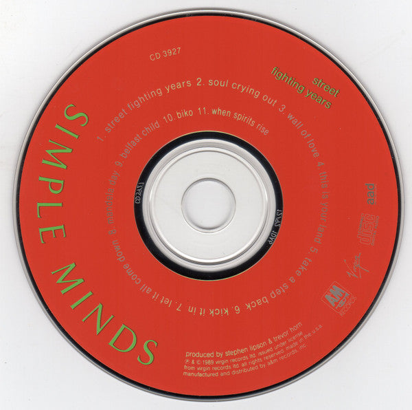 Simple Minds : Street Fighting Years (CD, Album, Den)