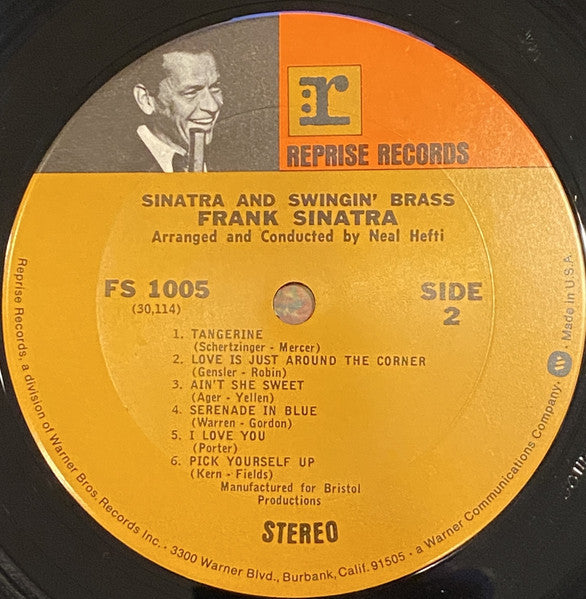 Frank Sinatra : Sinatra And Swingin' Brass (LP, Album, RE, RP, Pit)