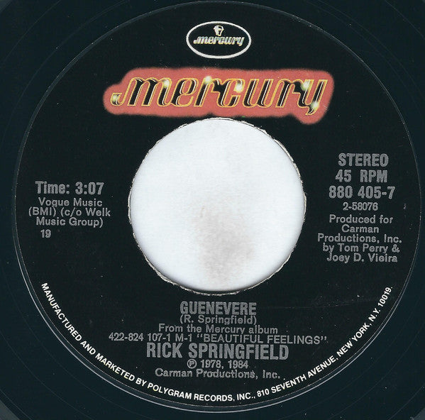 Rick Springfield : Bruce (7", Styrene, 19)