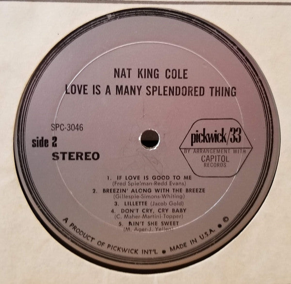 Nat King Cole : Love Is A Many Splendored Thing (LP, Comp)
